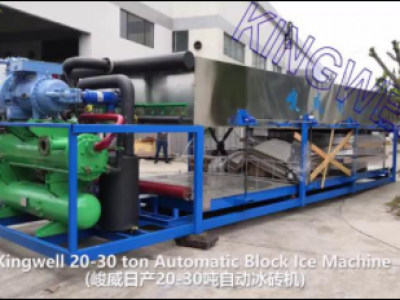 Video of 20tons/day direct cooling ice block machine (KW-DB20)