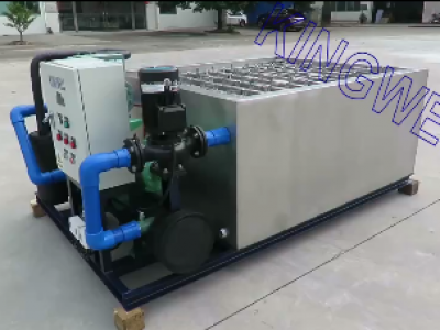 Video of 1 ton/day block ice machine,water cooling( KW-B1) 