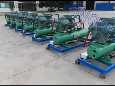 7 Sets of Bitzer refrigeration system of 5000m cold room and testing (KW-CR5000)