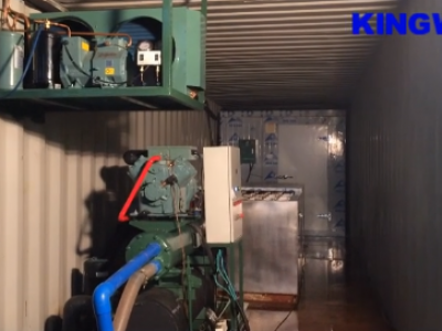 Video of 5tons/day containerized ice block machine with cold room (KW-CB5)