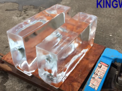 Video of transparent block ice for ice sculpture