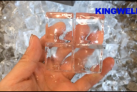 Hielo en cubo cristal